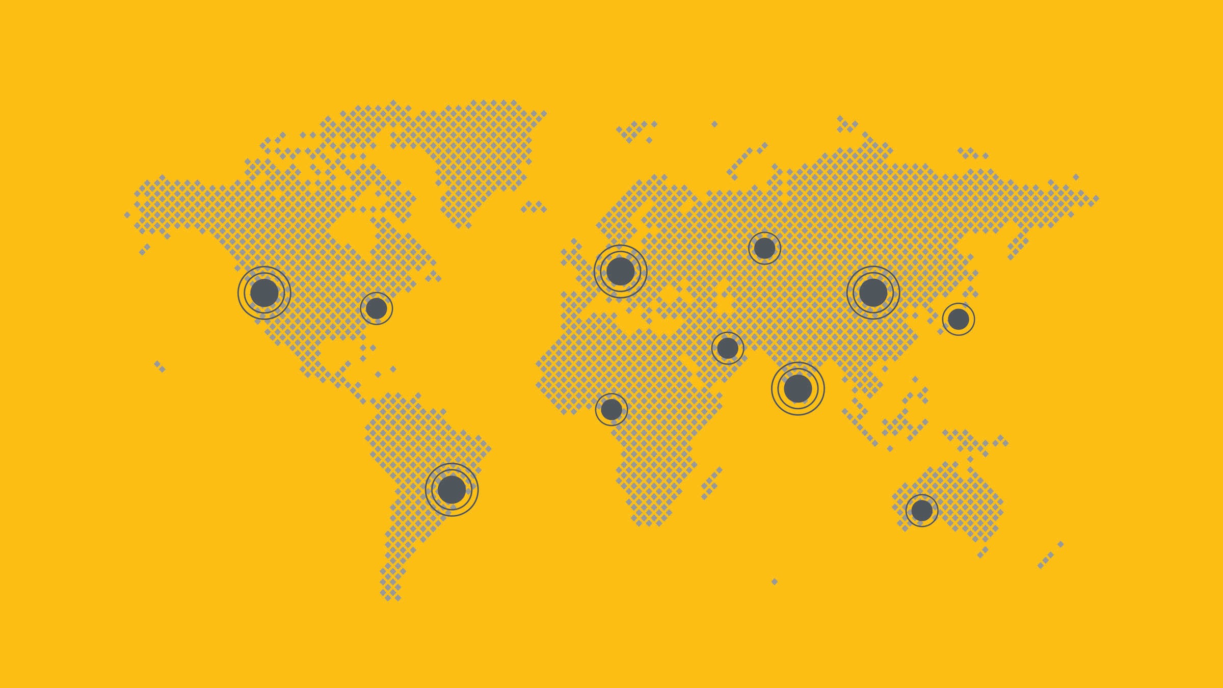 World map with presence location pins